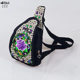 Small Chest Bags Chinese Flower Embroidery Women Shoulder Crossbody Bag