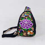 Small Chest Bags Chinese Flower Embroidery Women Shoulder Crossbody Bag