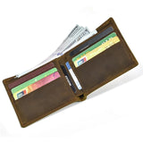 Vintage Men's Wallet 100% Cow Leather Short Purse Solid Money Bag