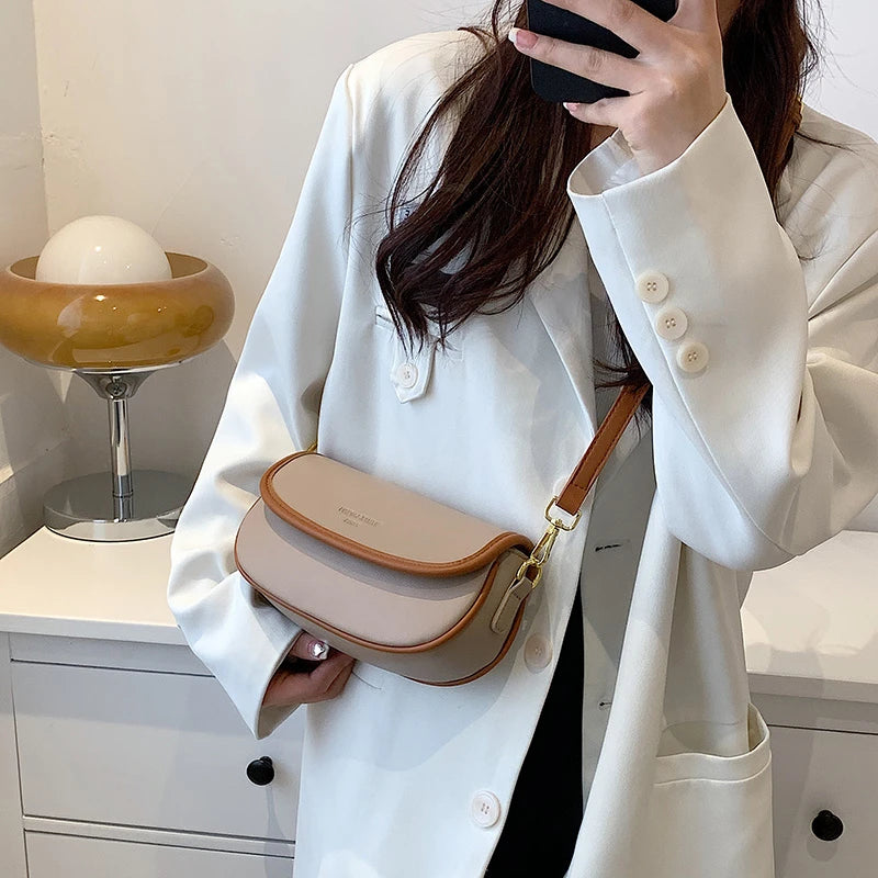 Vintage PU Leather Handbag Women Shoulder Bag