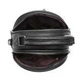 Vintage Small Pendant High Leather Shoulder Bag Women Crossbody Round Bag