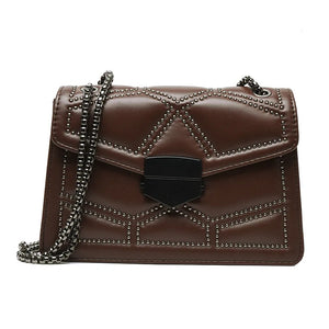 Vintage Small Rivet Flap Chain Shoulder Messenger Crossbody Bags Women Handbags