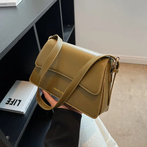 Vintage Small Square Bag Solid Crossbody Bags For Women