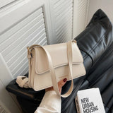 Vintage Small Square Bag Solid Crossbody Bags For Women