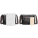 Vintage Small Square Bag Women PU Leather Shoulder Bag Multifunction Crossbody B