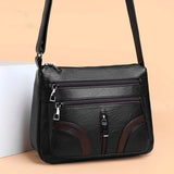 Vintage Small Square Bag Women PU Leather Shoulder Bag Multifunction Crossbody B