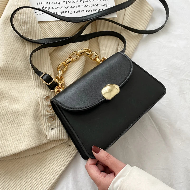 Vintage Small Messenger Bag Chain Tote Purses for Women