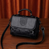 Vintage Small Square Shoulder Bag Women PU Leather Crossbody Bag
