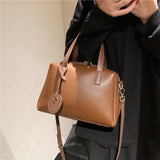 Vintage Small Tote Handbags For Women Double Zipper Ladies Shoulder Bag