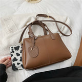 Vintage Small Tote Handbags For Women Double Zipper Ladies Shoulder Bag