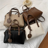 Vintage Small Tote Handbags For Women Double Zipper Ladies Shoulder Bag