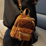 Vintage Small Velvet Woman Backpacks Female Backpack Shoulder Bag