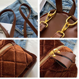 Vintage Small Velvet Woman Backpacks Female Backpack Shoulder Bag