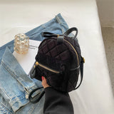 Vintage Small Velvet Woman Backpacks Female Backpack Shoulder Bag