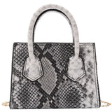 Vintage Snake Print Mini Shoulder Bag for Women PU Leisure Chain Bag