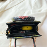 Vintage Snake Print Mini Shoulder Bag for Women PU Leisure Chain Bag