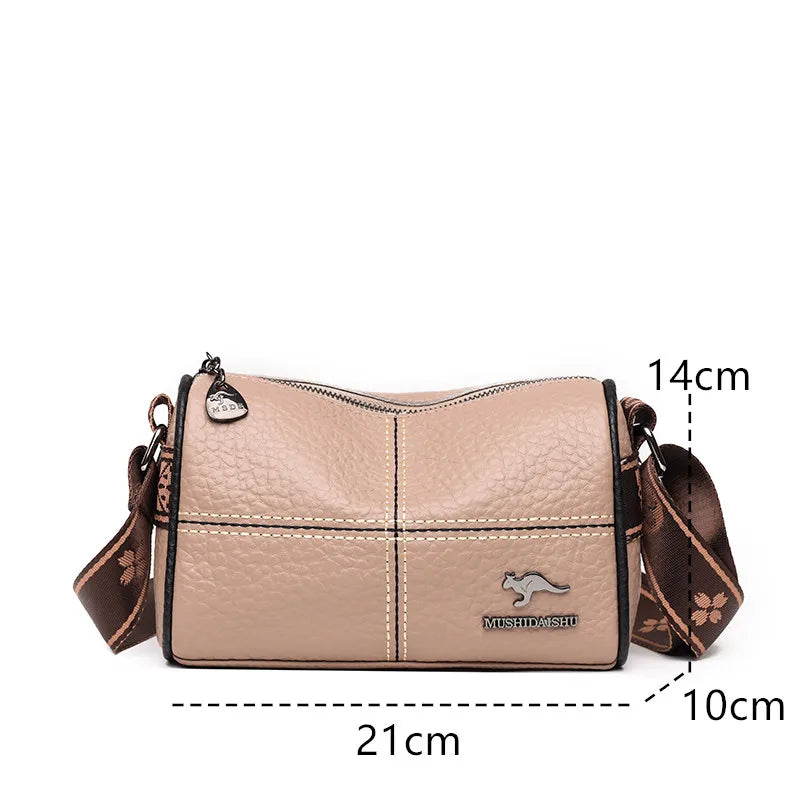 Vintage Soft Leather Women Shoulder Crossbody Bags Solid Leather Ladies Handbags