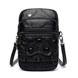 Vintage Soft Leather Crossbody Bags Small Size Shoulder Wallet Bags Women