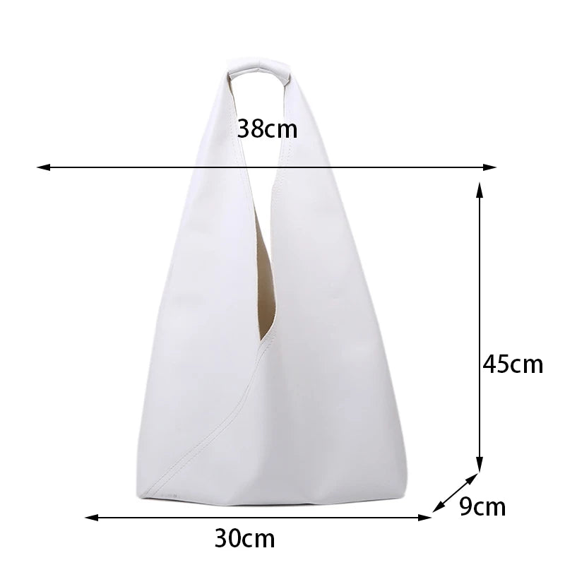 Vintage Leather Hobo Shoulder Bag Large Capacity Tote for Women