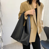 Vintage Leather Hobo Shoulder Bag Large Capacity Tote for Women