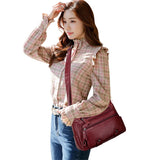 Vintage Soft Leather Bag Woman Large Capacity Shoulder Bag Women Crossbody Purse