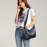 Vintage Soft Leather Shoulder Bag for Middle-aged Women