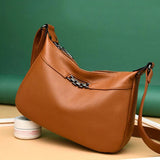 Vintage Soft Leather Shoulder Bag for Middle-aged Women