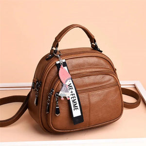 Vintage Soft Leather Shoulder Bag for Women Large Capacity Female Handbag