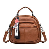 Vintage Soft Leather Shoulder Bag for Women Large Capacity Female Handbag