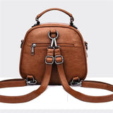 Vintage Soft Leather Shoulder Bag for Women Large Capacity Female Handbag