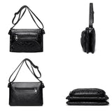 Vintage Soft Leather Shoulder Bags Women's Spacious Handbag Casual Messenger Bag