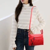 Vintage Soft Leather Shoulder Bags Women's Spacious Handbag Casual Messenger Bag