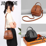 Vintage Soft Leather Shoulder Bags for Women Large Capacity Handbag