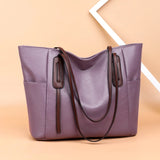 Vintage Soft Leather Women Shoulder Bag High Capacity Female Crossbody Bag Tote