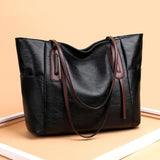 Vintage Soft Leather Women Shoulder Bag High Capacity Female Crossbody Bag Tote