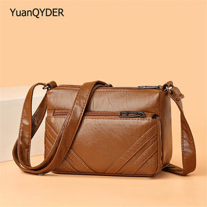 Vintage Soft Leather Women Shoulder Bags Small Messenger Bag