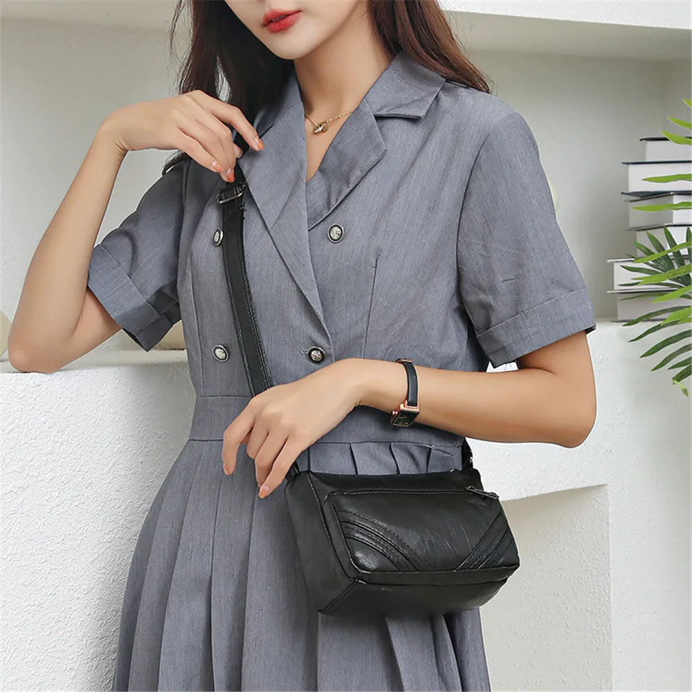 Vintage Soft Leather Women Shoulder Bags Small Messenger Bag