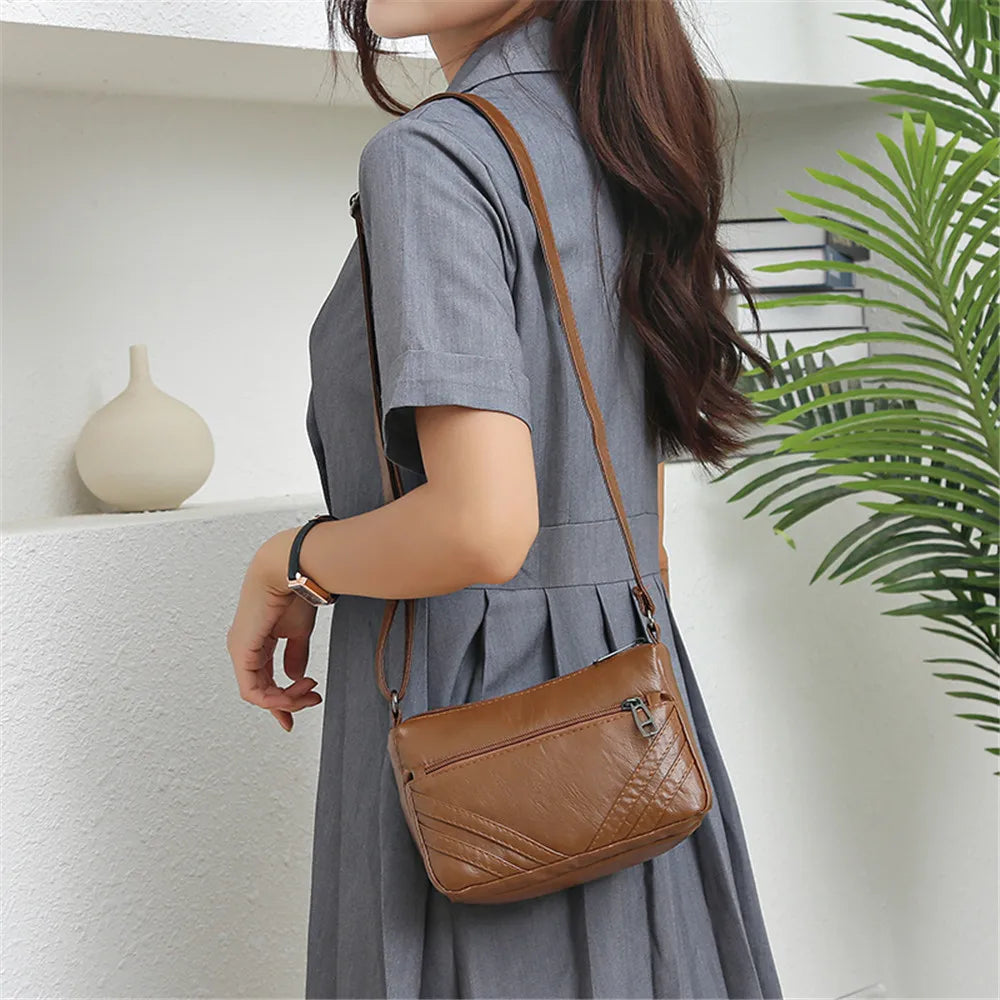 Vintage Soft Leather Women Shoulder Bags Small Messenger Bag
