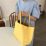 Vintage Soft Leather Women's Handbags Ladies Yellow Large Capacity Tote