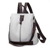 Vintage PU Leather Backpack Large Capacity School Bag Multifunction Anti-theft