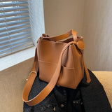 Vintage Soft PU Leather Bucket Crossbody Bags for Women