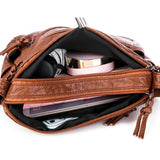 Vintage Soft PU Leather Purses Women Purse Multi-pockets Messenger Bag