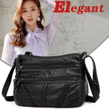 Vintage Soft PU Leather Purses Women Purse Multi-pockets Messenger Bag