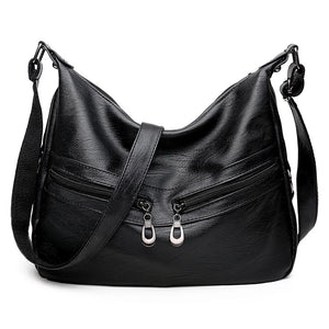 Vintage Soft PU Leather Shoulder Bag Women Crossbody Bag Large Capacity Handbag