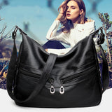 Vintage Soft PU Leather Shoulder Bag Women Crossbody Bag Large Capacity Handbag