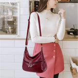 Vintage Soft PU Leather Shoulder Bag Women Crossbody Bag Large Capacity Handbag
