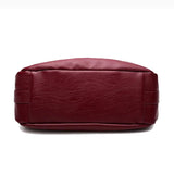 Vintage Soft PU Leather Shoulder Bag Women Crossbody Bag Large Capacity Handbag