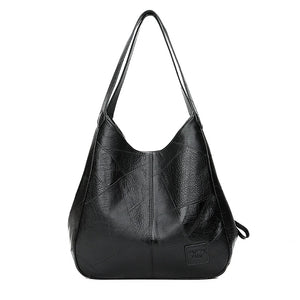 Vintage PU Leather Shoulder Bag for Women Large Capacity Tote Bag