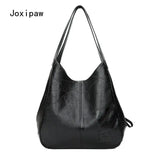 Vintage PU Leather Shoulder Bag for Women Large Capacity Tote Bag