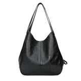 Vintage PU Leather Shoulder Bag for Women Large Capacity Tote Bag